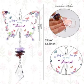 Butterfly Fridend Gifts, Crystal Suncatcher Gifts Best Friend Birthday Gifts Christmas Anniversary Graduation Gifts