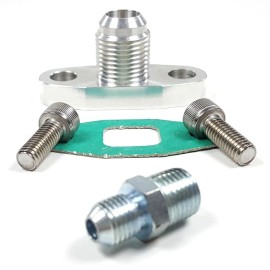 1st-racing for Borg Warner S200 S300 S400 Turbo AN4 Oil Feed Fitting+AN10 Return Flange