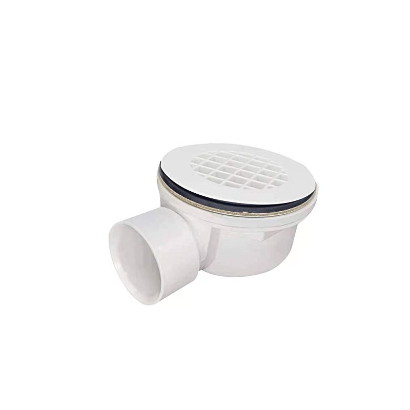 BlueVue 2.0" Replacement Shower Base Drain, PVC 2.0" Side Outlet