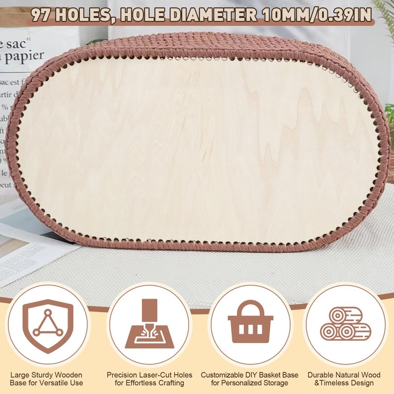 Moses Basket Wooden Base 10mm Hole, HSSZXFR Oval Shape Moses