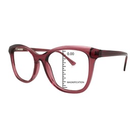 ProEyes Canes, Progressive Oversize Reading Glasses w/spring hinge, Blue Light Blocking Anti-Reflective (4 Cranberry, 1.25)