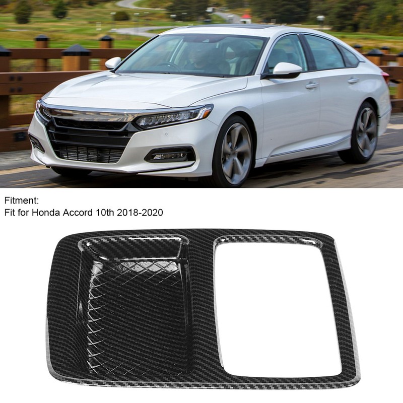 Carbon Fiber Style Rear Seat Water Cup Holder Frame Trim
