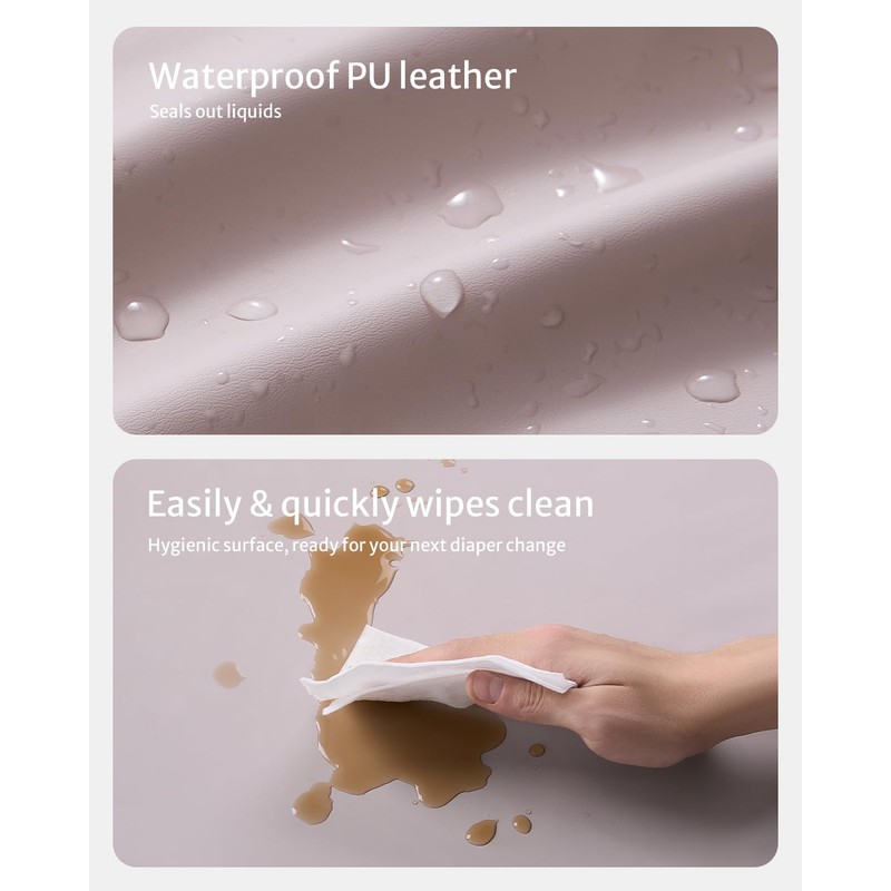Blissful Diary Vegan Leather Baby Changing Pad with Waterproof &