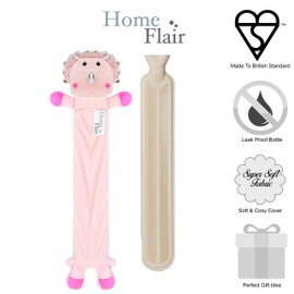 Hot Water Bottles, Kids Animal Super Soft Long Hot Water Bottle, Novelty Hottie (Pink Dinosaur - 2 LTR Long)