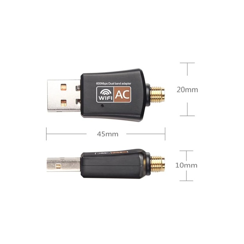 Auzzie Mart USB WiFi Adapter for PC, with High-Gain Antennas,