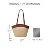 French Retro Straw Beach Tote for Women, Classic Woven Shoulder