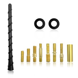 DXNQ Car Spiral Antenna, 7 Inch Flexible Rubber Retrofit Antenna with Screw Adapters, Waterproof Non-Slip Car Toppers Antenna Replacement for Trucks Cars SUVs, Exterior Car Accessories