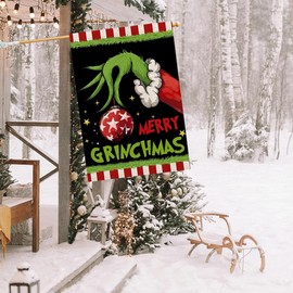 RABUSOFA Christmas House Flag 28x40 Inch Double Sided for Outside, Outdoor Christmas Decorations, Winter Holiday Christmas Balls Large Garden Flag (M28)