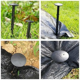 200x Grass Pegs Lawn Turf Weed Mat Plastic Pins Stakes Anchor Lawn Sod Fasten, 11cm Black Plastic Stakes, Ideal for Garden and Turf Fastening