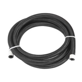 5ft 4AN Fuel Hose AN4 1/4 Universal Braided Nylon Stainless Steel CPE Oil Fuel Gas Line Hose Black