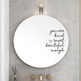 ZLKAPT You Are Kind, Smart, Beautiful, Enough Vinyl Mirror Decal: Empowering Self-Affirmation Sticker 5x6.5 Inch (Black)