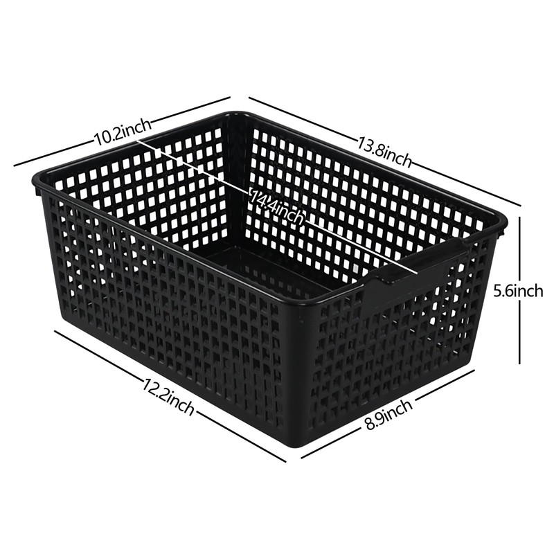 Guankan Kitchen Storage Basket Bin Set of 3, Plastic Organizer