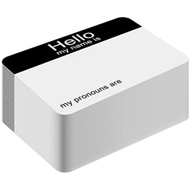 200 Pcs Hello My Pronouns are Sticker Decal Vinyl Stick on Name Tag Stickers Removable Blank Adhesive Name Tags for Kids Adults Conference Schools Party Badge Identification Label (Black)