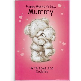 Mothers Day Card For Mummy 19.5 x 13.5 Cm (7.7 x 5.3 inches) With Love And Cuddles Cute