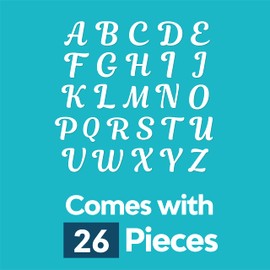 Laughing Lizards Felt Letters for Clothing (26 Pieces) Perfect Iron On Letters for Christmas Stockings, Cursive Iron Letters for Fabric, Glue On, or Sew On Letters, Includes All 26 Letters (White)