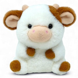 Aurora® Round Rolly Pet™ Bessie Cow Stuffed Animal - Adorable Companions - On-The-Go Fun - Milk Chocolate 5 Inches