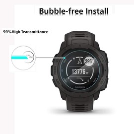 MWOOT 4 Stück Schutzfolie aus Glas für Garmin Instinct，9H Härte Kratzfest Schutzglas für Garmin Instinct Displayschutz