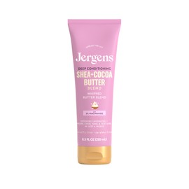 Jergens, Shea and Cocoa Humectante Manteca Corporal; Crema Corporal y de Manos piel seca; para un Tono más Uniforme; con vitaminas B3 y E, 8.5 oz