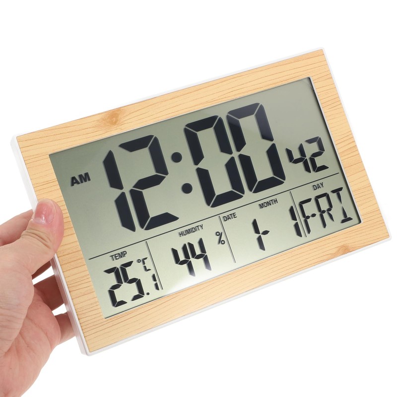 Cabilock 1Pc Screen Digital Alarm Clock with Thermometer Calendar Wall