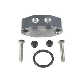 ICT Billet LS Twin Turbo Dual 90 Degree 1/8" NPT Oil Feed LINE Adapter Plate LS1 LSX kit Port LS3 Right Angle Billet Plate Supply Pressure Sensor Cover 551533