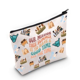 ZJXHPO OBX Pogue Outer Banks Survival Kit North Carolina Beach Makeup Bag With Zipper Pogue Adventure Gift (good time)