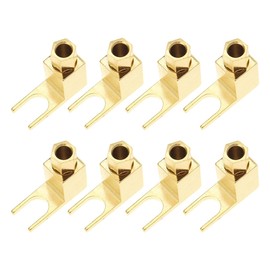WANGCL 8 Pcs Speaker Cable Connector, Hi-End Banana to Spade Adapter Plug Speaker Cable Wire Rectangular Spade For-k and Binding Post Connector