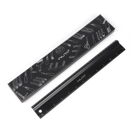 WUTA Aluminum Ruler, 11.8 inches (30 cm), Aluminum Scale Ruler, Carbon Fiber Ruler, Cutting Ruler, Non-Slip for Measuring