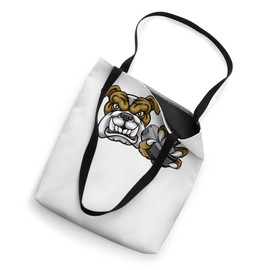 Bulldog Sports Bulldogs Team Mascot Holding Ice Hockey Puck Tote Bag