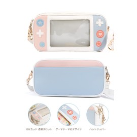 GeekShare 斜め掛けバッグ ポシェット 女の子 ガールズバッグ Switch収納バッグ 財布 可愛い 軽量 大容量 調整可能 防水 汚れ防止 多機能 小物入れ