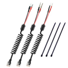 Vovucai Radar Detector Power Cord Mirror Cable Plug with Magnetic Ring and Inline Fuse Holder,Rearview Mirror Plug Cable,Suitable for Uniden Beltronics Whistler Cobra Valentine One,Elastic Power Cord