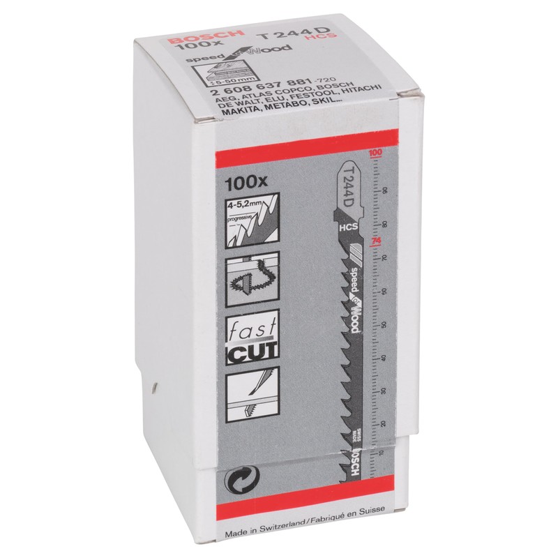 Bosch Professional T 244 D Speed for Wood Jigsaw Blades