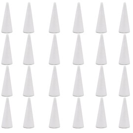 Crafare 24 Pack Foam Cones Polystyrene Cone for Christmas Tree Project 2x4Inch Wedding Table Centerpiece Crafts Supplies and Floral Arrangement