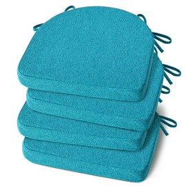 Shinnwa Kitchen Chair Cushions Set of 4, Non-Slip Dining Chair Cushions with Ties and Machine Washable Cover, 4 Pack, 17 x 16.5 x 2in, Teal