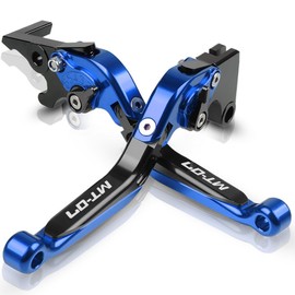 R QIANKONG MT07 Brake Clutch Levers Set Foldable Extendable CNC Fit Compatible with MT07 2014-2023(Blue)