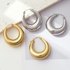 Kyazeo Gold Chunky Hoop Earrings for Women 18K Gold Plated