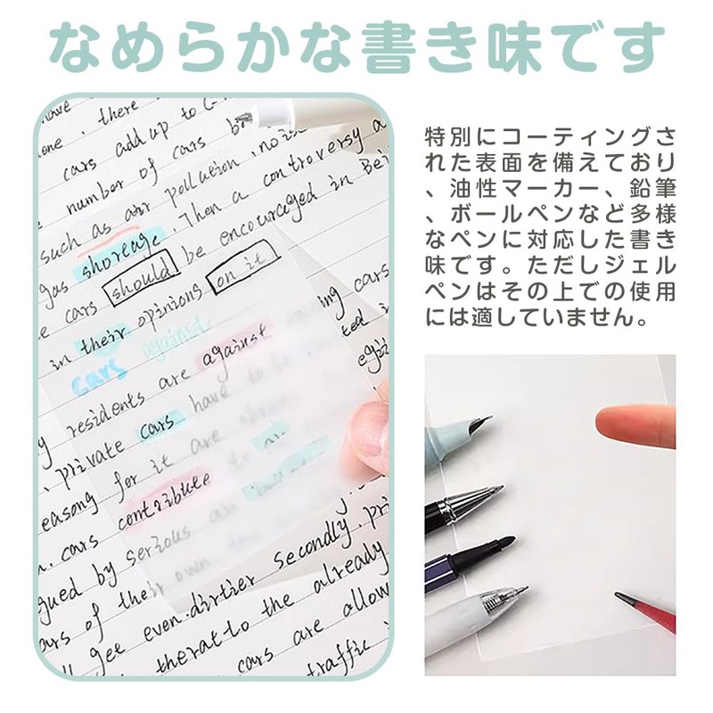 ESJNNK Transparent Sticky Notes, 4 Sizes, 50 Sheets Each White