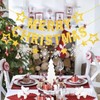 Glitter Merry Christmas Banner and Silver Snowflake Golden stars Hanging