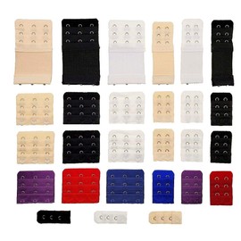 JZK 27x Assorted colours sizes bra strap extender 2 hook 3 hook 1 hook bra extension set black white beige red blue purple