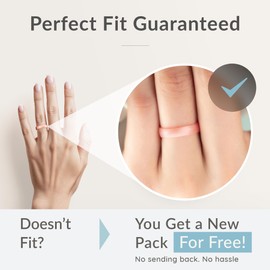 ThunderFit - Alianza de boda de silicona para mujer, transpirable, con ranuras de aireación, 4 mm de ancho, 1.5 mm de grosor, 12 anillos/8 anillos/4 anillos/1 anillo, 1 anillo - oro rosa., 4.5 - 5 (15.7mm)