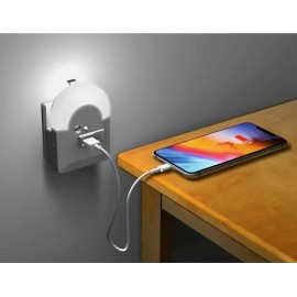 VR3 Phone Jack Powered Emergency Light & Cell Phone Charger Power Failure Backup