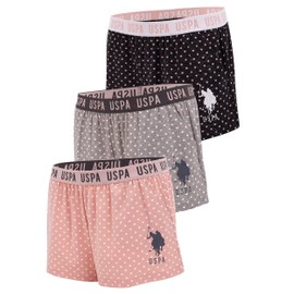 U.S. Polo Assn. Womens 3 Pack Elastic Waistband Pajama Sleep-Lounge with Pockets Shorts Heather Grey Large