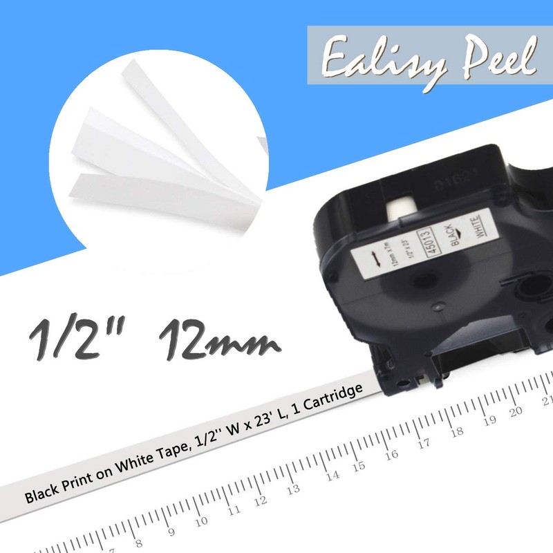 7-Pack Replace DYMO D1 Label Tape 45010 45013 45016 45017