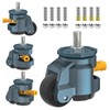 Leveling Stem Casters,Chaxtr Heavy Duty with Ratchet Handle, 1/2" and