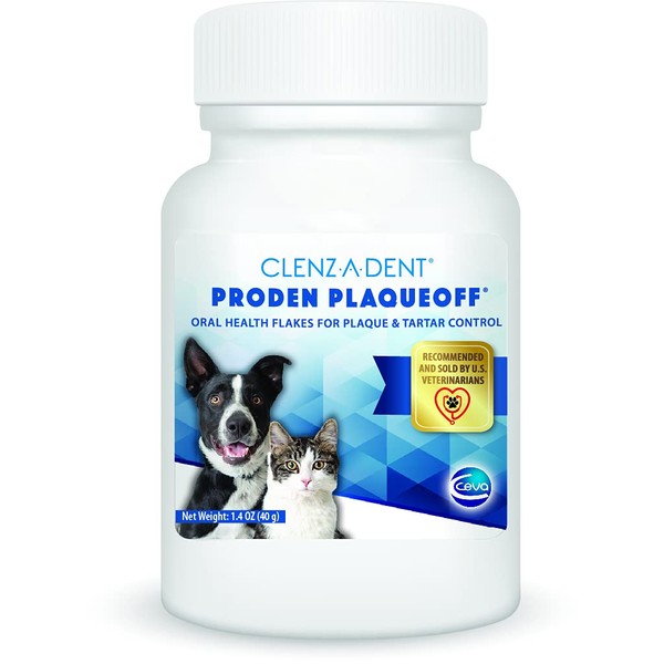 Ceva Clenz-a-dent ProDen PlaqueOff - Oral Health Flakes For Dogs & Cats, Cleans Teeth & Freshens Breath