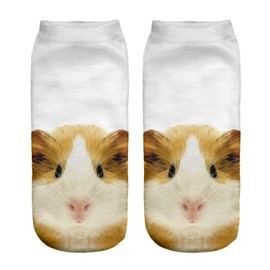 Women's Men's Girls Boys Socks Full Print Low Ankle Pug Dog Jogging Running Fitness Gym Sport Yoga Summer Funky Animal 3D Fashion Socks (UK 3-6, GUINEA PIG)