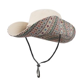 JIAHG Sun Hat Women's Fishing Hat Men Wide Brim UV Protection Summer Hat Foldable Hiking Hat Fishing Hat Bush Hats Beach Hat Women Cowboy Hat Women, beige