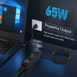 Jippofu 65W PA3714U-1ACA AC Adapter - Laptop Charger Compatible with Toshiba Satellite C55, Portege Z30 and More Models Power Supply Cord