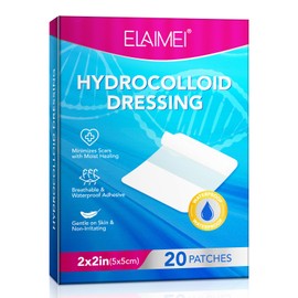 20-Pack Hydrocolloid Dressing 2x2 Inches, Breathable & Waterproof Patches, Minimizes Scars, Gentle on Skin - Ideal for Wound Care & Bed Sores