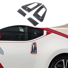 Daeiclru Car Exterior Door Handle Cover Trim Compatible with Nissan 370Z 2009-2020, ABS Carbon Fiber Style Side Door Handle Protector Cover Anti-Scratch Decoration Accessories (Matt Black)