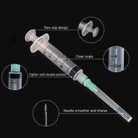 5ml 21G 38mm/1.5in Disposable Luer Lock Supplies 20Pack